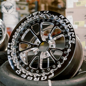 ล้อรถแข่งน้ำหนักเบาสีดำแบบฟอร์จ 15x8J 15x4 20x10J อลูมิเนียมบีดล็อค แดร็ก 5x4.5 7.9 แบ็คสเปซ 100 มม. - Product Image 5