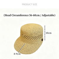 Gorras de Béisbol de Paja con Visera de Palma Natural para Verano, Protección UV, Estilo Duckbill, Moda Unisex, Sombrero de Sol, Venta al por Mayor