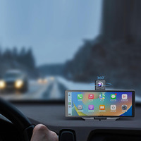 Pantalla Carplay Universal Portátil de 10.26 Pulgadas con 270 °   Cámara Giratoria con Resolución 4k+1080p, Conexión Inalámbrica Carplay y Android Auto, y GPS