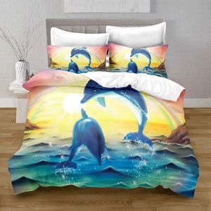 Hot Bán 3d Thiết Kế In Bedding Set <span class=keywords><strong>Dolphin</strong></span> Cá Tính Duvet Cover - Product Image 3