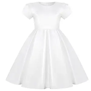 최신 여름 멋진 아이 예쁜 옷 모델 꽃 소녀 여름 흰 드레스