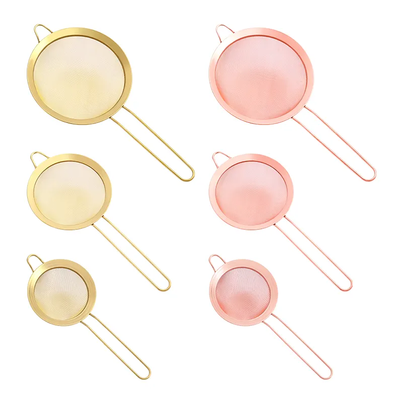 Масляный дуршлаг из проволочной сетки, дуршлаг из нержавеющей стали для муки, сито для чая, кофе, порошка, дуршлаг с длинной ручкой