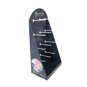 Fácil-montagem ponto de venda caixa de exibição do tablet com gancho de plástico