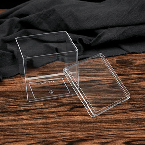 Récipient de stockage en plastique recyclé transparent-Petite boîte écologique carrée avec <span class=keywords><strong>couvercle</strong></span> - Product Image 5