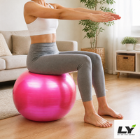 Ballon de yoga anti-éclatement avec pompe, ballon d'équilibre antidérapant 45-85 cm pour yoga, pilates, fitness, grossesse et entraînement d'équilibre