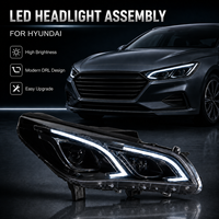 Ensemble de phares LED BK pour Hyundai Sonata 9 2016-2017, style DRL, clignotants séquentiels, Plug & Play