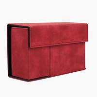 Organisateur de cartes convertible Sanseking rouge, étanche et anti-poussière, en cuir PU, avec aimant, pour jeux de société