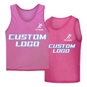 I pettorali numerati della squadra di calcio praticano il gilet sportivo 100% gilet da allenamento con Logo stampato in poliestere - Product Image 4