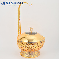 XINGPAI serveur de buffet de bonne qualité ensemble de chauffe-plats équipement de restaurant d'hôtel de luxe plats de chauffe-plats en or