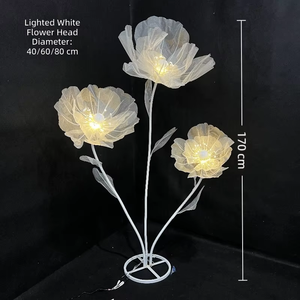 <b>Flower</b> Floor Lamp Artificial Peony Translucent Lighted Wedding Hotel Event Stage Standing Decoration 170cm - Product Image 4