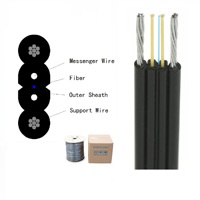 Kabel Serat Optik GJYXFCH 1 2 4 Core G657A1 G657A2 FTTH Indoor Outdoor Aerial Flat Fiber Optic Drop Cable Harga Pabrik