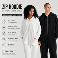 Sweat à capuche zippé en molleton de coton 330G pour homme, coupe oversize, streetwear vierge, fournisseur de vestes à capuche