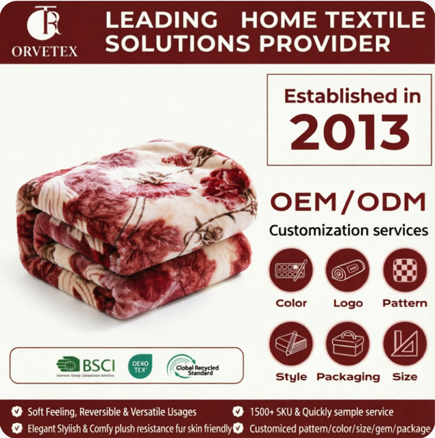 Orvetex Factory Wholesale High-quality Comfortable Unique and Classic Style Raschel Winter Blankets