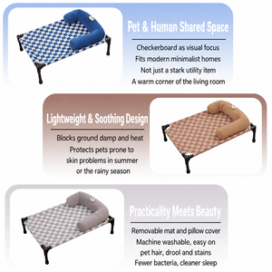 Cama Elevada para Mascotas, Cama para Gatos, Cama Elevada para Perros con Almohada en Forma de U, Lavable y Extraíble, para Gatos de Interior y Gatitos - Product Image 5
