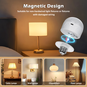 <span class=keywords><strong>Ampoule</strong></span> rechargeable avec télécommande 9W Dimmable 12 couleurs RGB E27 Alimentée par batterie Lumière de nuit magnétique pour le camping en cas d'urgence - Product Image 5