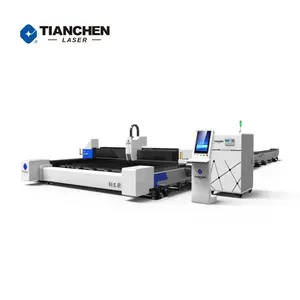 Jinan Tianchen 8000w single tabel cnc steel sheet serat laser cutting harga mesin