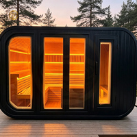 Sauna extérieur moderne JiuTianTu électrique pour 4 personnes - Cabine de sauna sec en bois de pruche massif avec commande informatique