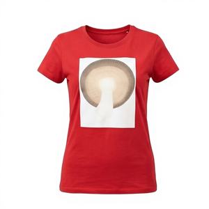 Camiseta de Manga Corta con Cuello Divertido para Mujer, Tela Satinada, Estilo Casual, Venta al Por Mayor, Color Personalizado, Alta Calidad - Product Image 1