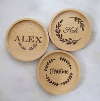 Ensemble de napperon carré rond personnalisé en vrac en bois de hêtre, d'acacia, noyer, sublimation, napperon pour tasse à thé en bois