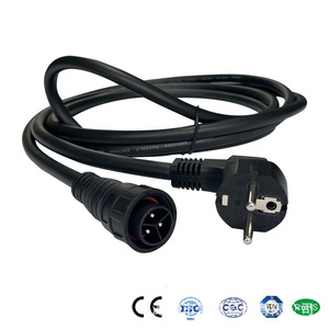 El-20z Power Cable 2m Black Schuko Plug Type F 250V Copper Conductor PVC Insulation Fluid Resistant - Product Image 3
