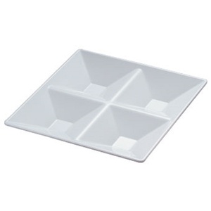 Plato Cuadrado Dividido <span class=keywords><strong>de</strong></span> <span class=keywords><strong>Melamina</strong></span> 100% Blanca para Postres <span class=keywords><strong>de</strong></span> Cocina, Plato <span class=keywords><strong>de</strong></span> Cuatro Divisiones para Dieta - Product Image 1