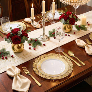 ชุดภาชนะใส่อาหารแบบใช้แล้วทิ้ง PET เป็นมิตรกับสิ่งแวดล้อม 350 ชิ้น สำหรับแขก 50 คน ประกอบด้วย แก้ว ช้อนส้อม ผ้าเช็ดปาก สำหรับงานปาร์ตี้ - Product Image 3