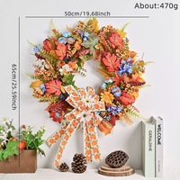 Guirlande artificielle en plastique pour la porte, feuilles d'érable, décoration de citrouille, Halloween, Pâques, Thanksgiving, 50 cm