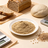 Poudre de mur cellulaire de levure brun-jaune clair, stabilisateur émulsifiant, améliore la rétention d'eau pour la boulangerie et les formules de viande végétale