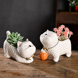 Pots à succulentes en céramique créatifs en forme d'animaux de dessin animé, pots en <span class=keywords><strong>terre</strong></span> <span class=keywords><strong>cuite</strong></span> spéciaux pour la maison, contrôle des racines, vente en gros à prix réduit - Product Image 3