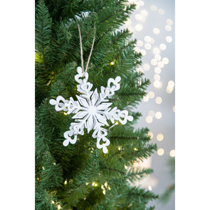 Ensemble de 6 cintres en forme de flocon de neige en fer, décorations décoratives pour arbre de Noël, décorations de fête - Product Image 5