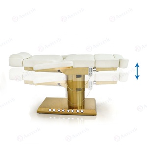 Anteeth Nueva Camilla de Masaje Moderna con Base Blanca Dorada, Control de Pie Integrado, Eléctrica, para Estética Facial y de Pestañas - Product Image 5