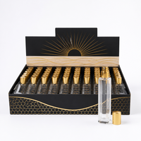 Flacon de parfum vide rechargeable en forme de stylo de 35 ml, avec atomiseur en verre et capuchon doré, style arabe, personnalisable avec logo, vente en gros