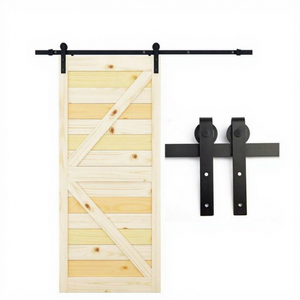 WEKIS Système de rail de suspension pour porte coulissante de grange, 6,6 pieds, en acier et laiton moderne, épaisseur 3 mm, garantie 3 ans, durable et insonorisé - Product Image 1