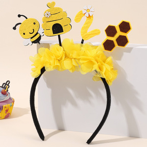 <span class=keywords><strong>Serre</strong></span>-tête de fête motif coccinelle, abeille et fleur, mignon, pour enfants, avec abeille jaune de dessin animé, accessoire de cheveux festif pour filles, idéal pour anniversaire - Product Image 6