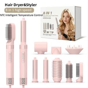 Nuevo Producto, Secador de Pelo Multifunción, Cepillo de Aire Caliente con <span class=keywords><strong>Iones</strong></span> <span class=keywords><strong>Negativos</strong></span> Antiencrespamiento, 8 en 1, Multi-Estilizador de Cabello - Product Image 1