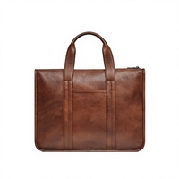 Rub International Sac à main pour homme en cuir véritable souple avec fermeture éclair, style professionnel, sac pour ordinateur portable - Imperméable, léger, portable