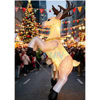 Costume de renne gonflable géant pour défilé de Noël en extérieur, marionnette animale portative pour spectacle de rue et festival