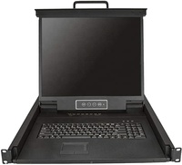 Rackmount-consola KVM de un solo puerto, VGA, KVM, con Monitor LCD de 19 pulgadas para estante de servidor, cajón KVM, LCD completo, 1U