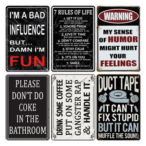 ป้ายโลหะลายตลกขบขันสไตล์เรโทร 7 กฎแห่งชีวิต ของตกแต่งผนังสำหรับบ้าน บาร์ ห้องนอน ห้องทำงาน ของขวัญสำหรับคนรักอารมณ์ขัน - Product Image 4