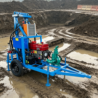 MIKTON MKD-150 Max. 180m Foreuse hydraulique diesel portable pour puits d'eau avec pompe et moteur, multi-usages pour forage de sols et roches