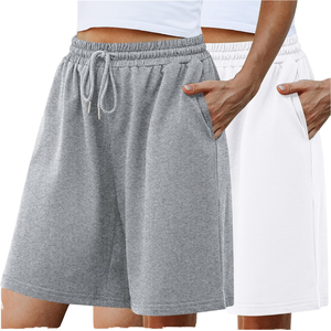 JAC22 DK24401 Men's Summer Cotton Casual Shorts with <b>Drawstring</b> Knitted Mid-Waist Breathable Beachwear - Product Image 1