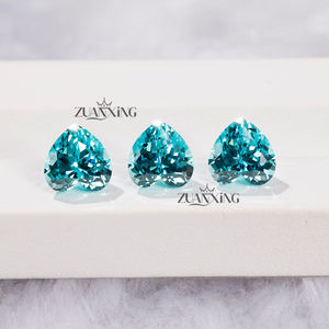 Pietre di tormalina <span class=keywords><strong>Paraiba</strong></span> coltivate in laboratorio belle pietre di diamante a cuore taglio blu verde di colore verde con pietre preziose sciolte create da laboratorio <span class=keywords><strong>Paraiba</strong></span> sintetiche - Product Image 3