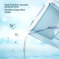 Carafe filtrante à eau minérale au charbon actif 3,6 L, enrichie en Sr/Zn/Silice, eau de source alcaline naturelle, sans BPA