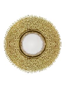 Boca Do Lobo Golden Brass Nails Decorated Round <strong>Mirror</strong> Gold Metal With <strong>Fish</strong>-<strong>eye</strong> <strong>Mirror</strong> Art Decor Wall <strong>Mirror</strong> for Living Room - Product Image 2