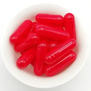 Cápsulas vacías de gelatina dura, color rojo, tamaño 1