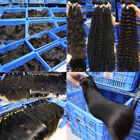 Lot de Cheveux Humains Bruts Brésiliens en Gros, Tissage de Cheveux Vierges Bruts à Cuticules Alignées, Extensions de Cheveux Humains Double Drawn