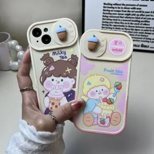 Custom bracket Holder shockproof carry soft TPU chubby little girls Back Gel Cover bags phone cases for iphone 15 pro max