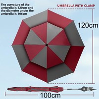 Parapluie manuel d'extérieur transfrontalier pour fauteuil roulant, double auvent, coupe-vent, protection UV, parapluie droit à long manche pour plage et parc