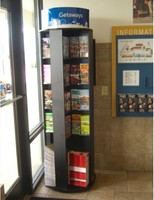 Présentoir rotatif pour livres, sur pied, rotatif, pour magazines et brochures, noir, complet