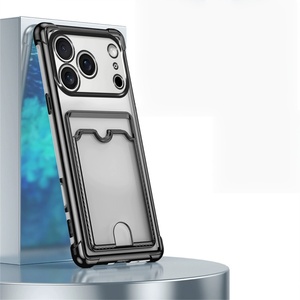 Fundas Protectoras Transparentes con Ranura para Tarjetas y Esquinas Reforzadas para iPhone 17 Air 16 15 14 13 Plus Pro Max, Cubierta Suave de TPU - Product Image 4
